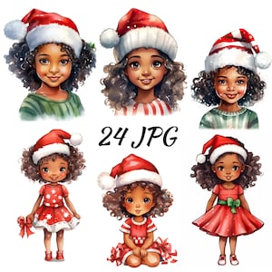Christmas Girl Clipart, Christmas Girl Clipart Bundle, Christmas clipart, Scrapbooking Junk Journal Digital prints, Commercial use