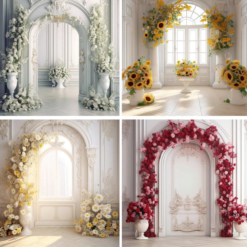 Wedding Backdrop, White Room Backdrop for Wedding, Photography Backdrop ...