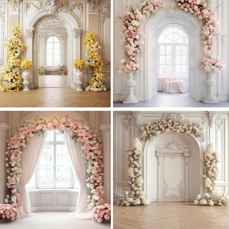 Wedding Backdrop, White Room Backdrop for Wedding, Photography Backdrop ...