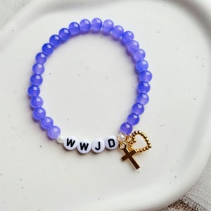 WWJD Charm Bracelet -  What Would Jesus Do Bracelet - Beaded Inspirational Bracelets