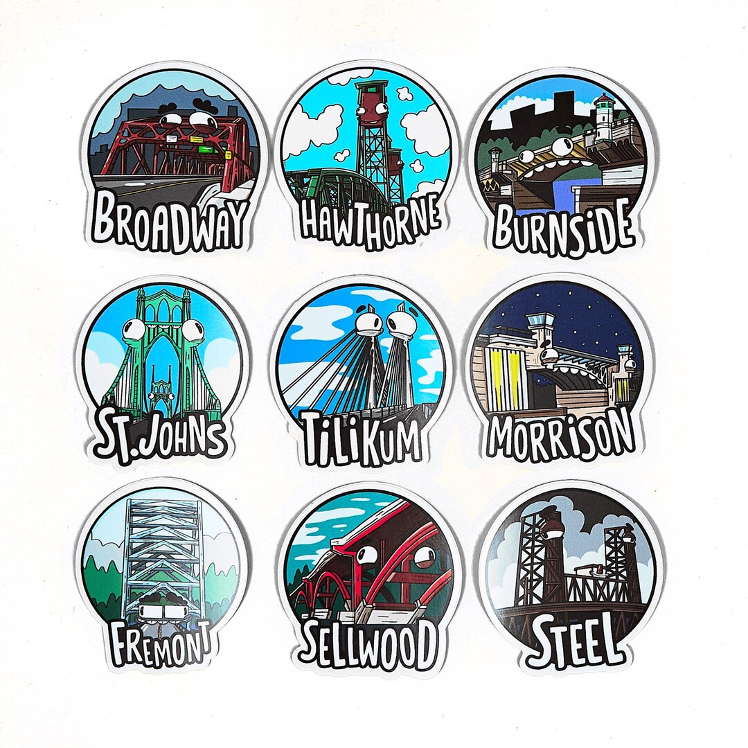 Bridge Access Program Sticker Portland Bridges Sticker Pack Sticker Pack – Waterproof Vinyl Cartoon ...