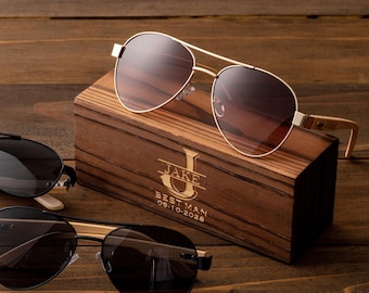 Personalized Sunglasses, Custom Name Sunglasses, Groomsmen Sunglasses, Bridesmaid Wedding Party Favors, Engraved Wooden Sunglasses Gift