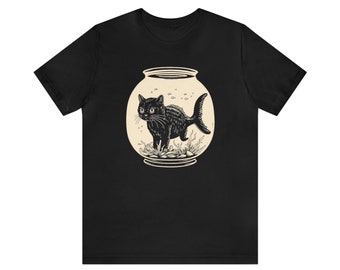 Funny Cat Pun TShirt With a Kitty as a Fish