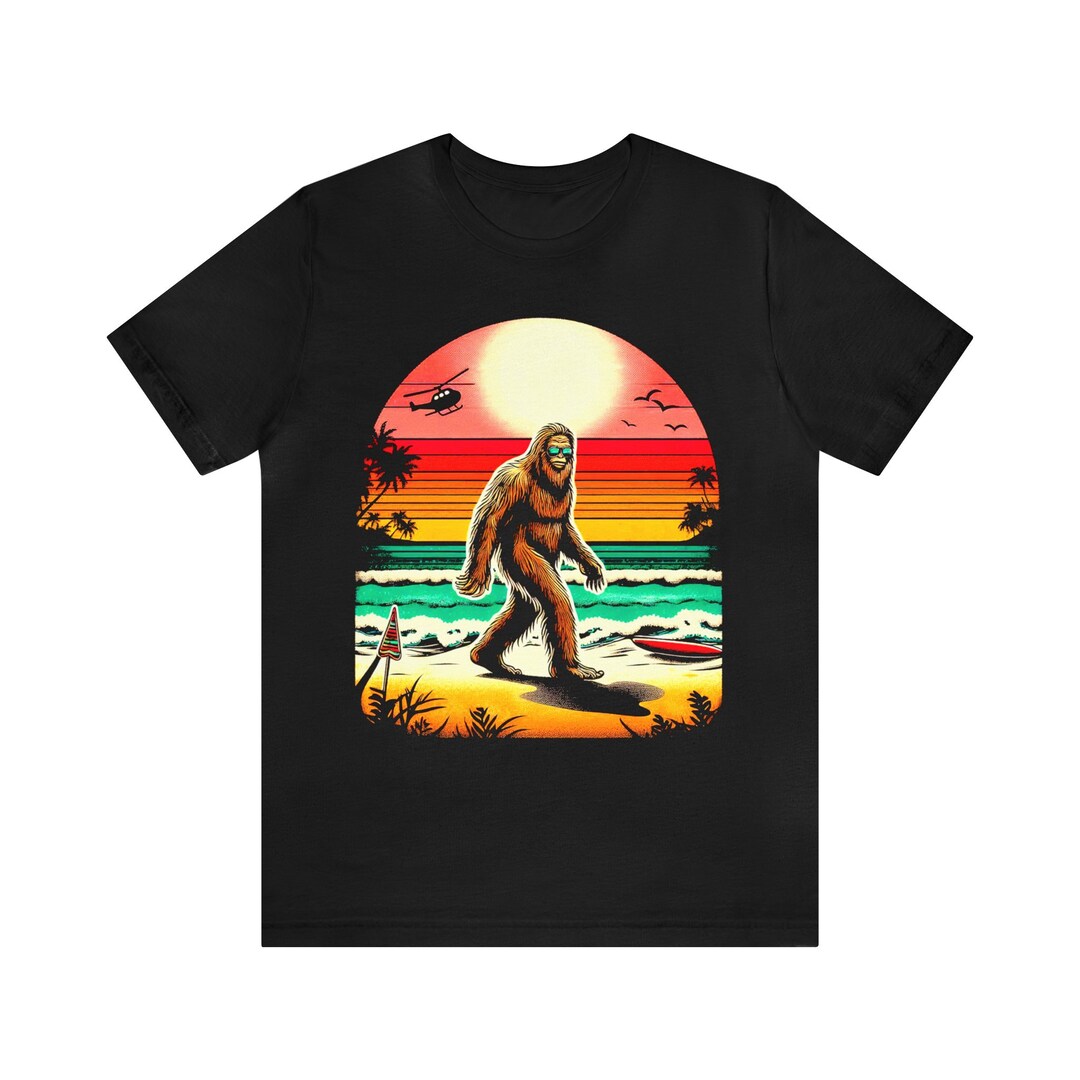 Bigfoot Beach Sunbathing, A Funny and Original T-shirt, Sasquatch in ...