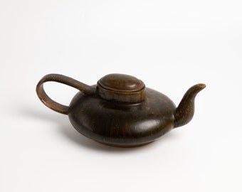 Unique Vintage Ceramic Tea Pot | Hand Thrown Scandinavian MCM Studio Pottery Decor