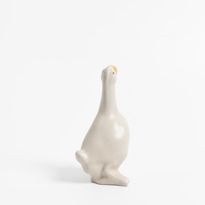 Vintage Ceramic Höganäs Goose Figurine Rustic Swedish Ceramic Bird Sculpture image 6