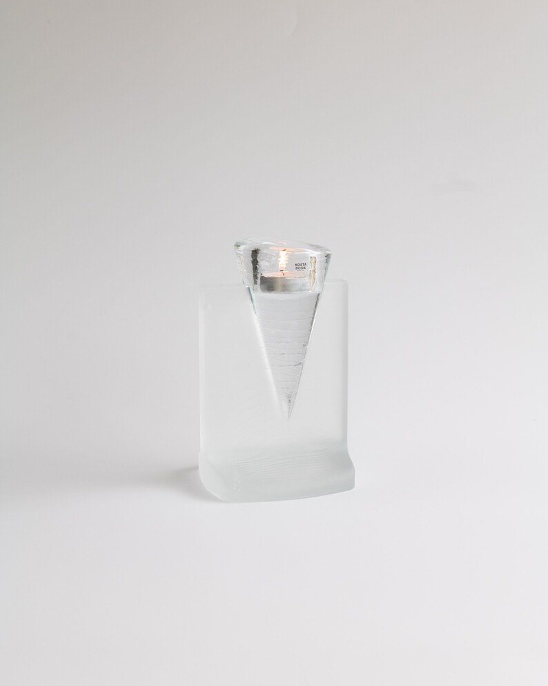 Vintage Kosta Boda ice Age Tea Light Holder by Kjell Engman Sculptural