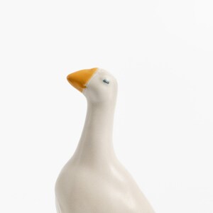 Vintage Ceramic Höganäs Goose Figurine Rustic Swedish Ceramic Bird Sculpture image 3