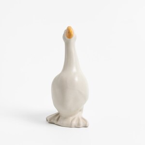 Vintage Ceramic Höganäs Goose Figurine Rustic Swedish Ceramic Bird Sculpture image 4