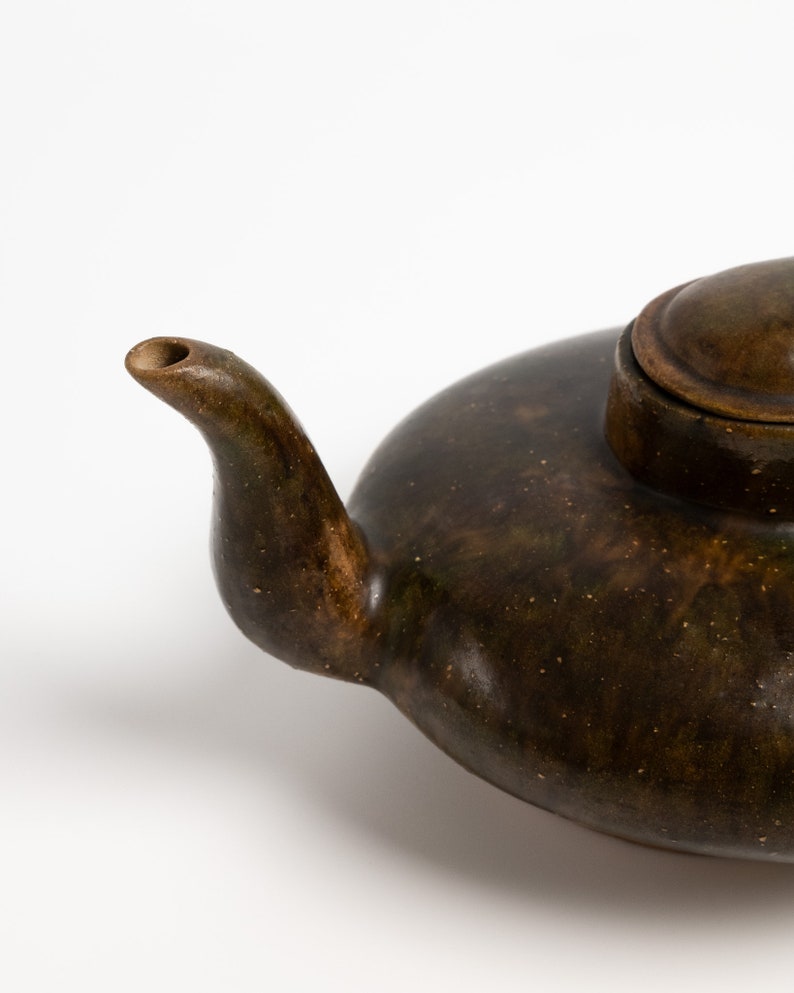 Unique Vintage Ceramic Tea Pot Hand Thrown Scandinavian MCM Studio Pottery Decor image 5