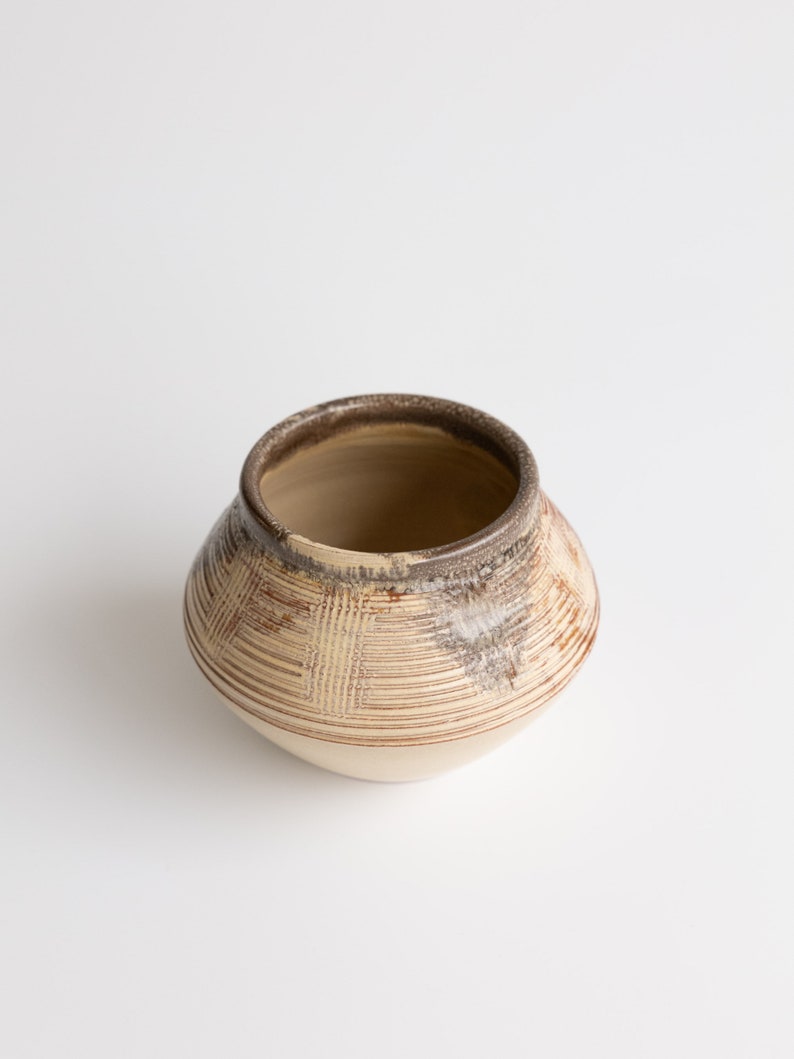 Rustic Vintage Ceramic Bowl Spanish Handmade Studio Pottery European Hand Thrown Decorative Vessel image 4