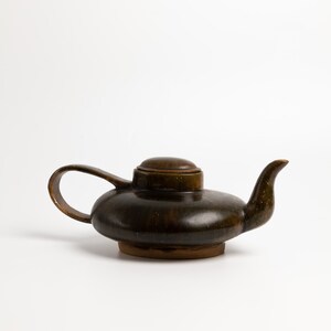 Unique Vintage Ceramic Tea Pot Hand Thrown Scandinavian MCM Studio Pottery Decor image 3