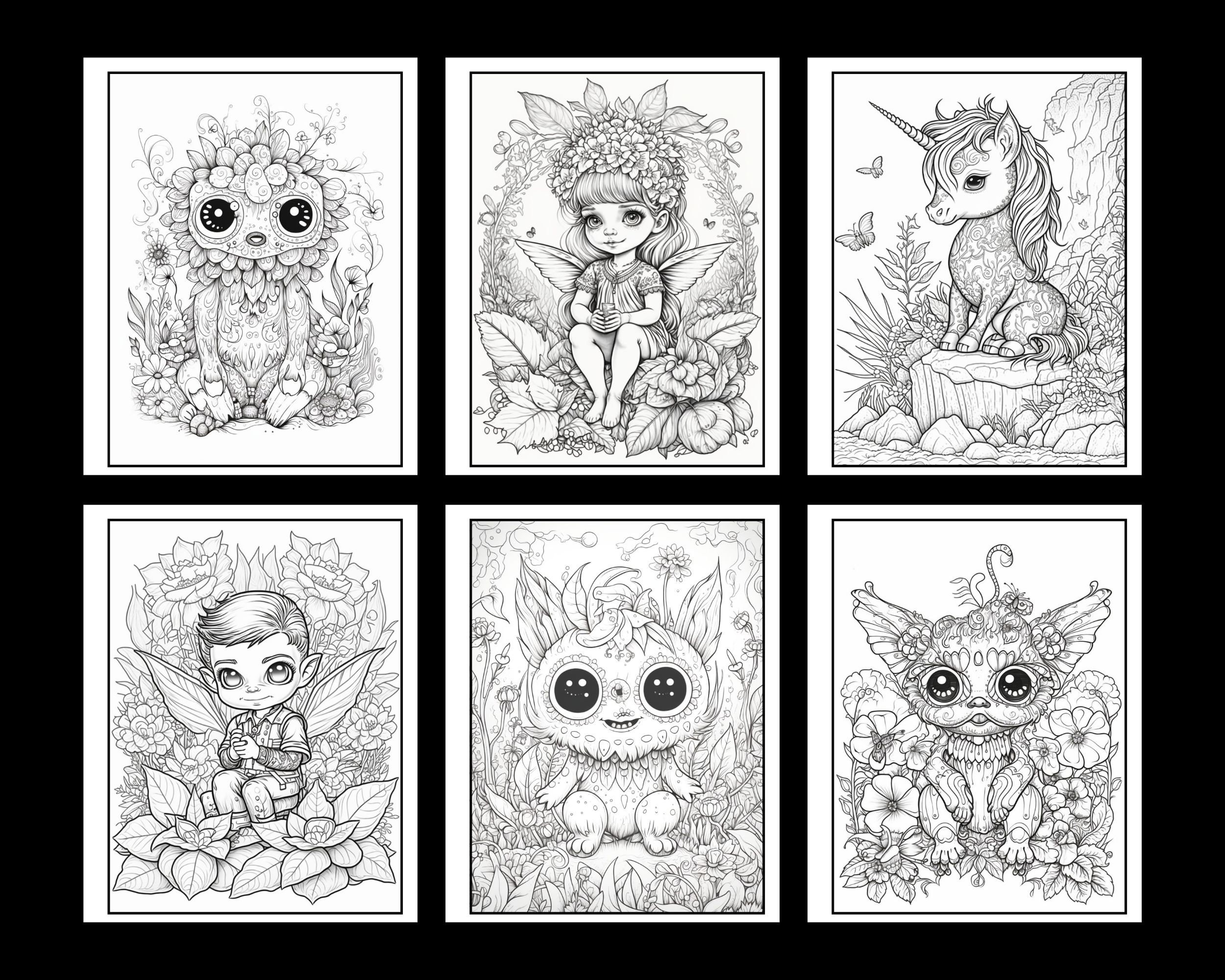Cute Fantasy Coloring Book Pages Dragon Adult Coloring Pages - Etsy Canada