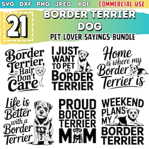 Border terrier dog quotes bundle | svg dxf laser cut files | pet lover engrave designs | png pdf included| digital download | Commercial use