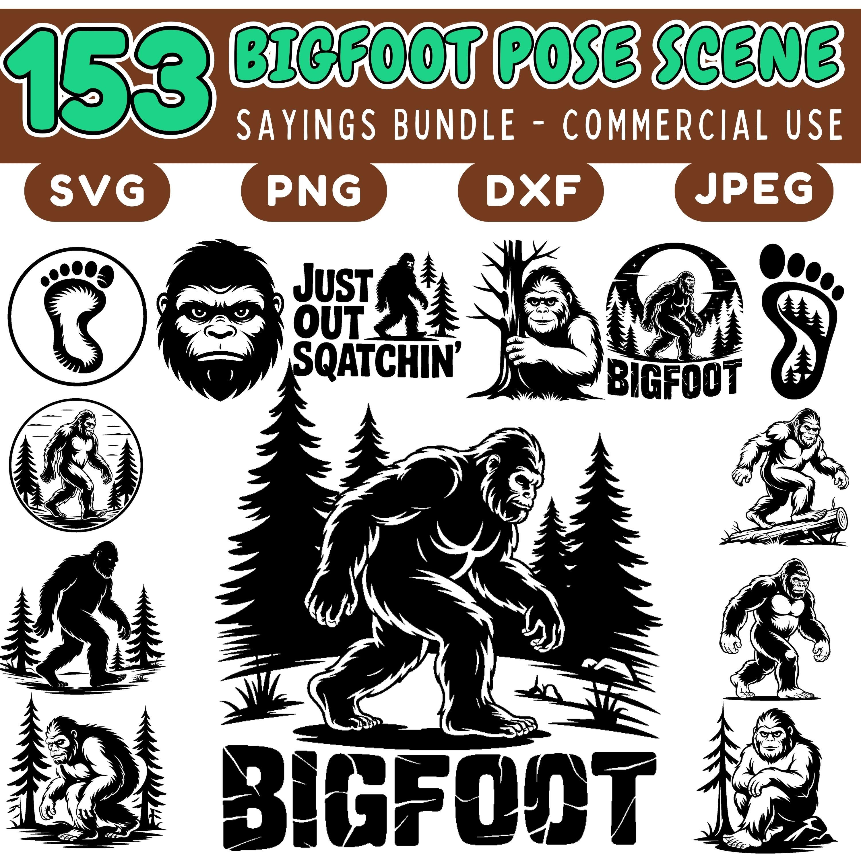 Bigfoot SVG Bundle: Sasquatch Pose Scenes (Digital Downloads)