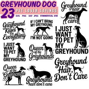 Citazioni di levrieri in formato SVG / pacchetto di detti per amanti dei cani / file di taglio divertenti per animali domestici / file SVG Cricut per cani / download digitali / uso commerciale