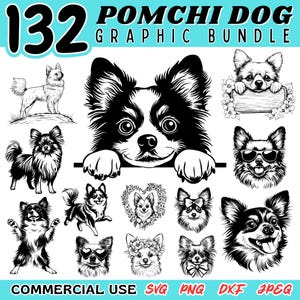 Laser cut files | pomchi dog Graphic bundle  | Laser engraving files | Svg Dxf Png Pdf Bundle | cnc files | digital downloads Commercial use