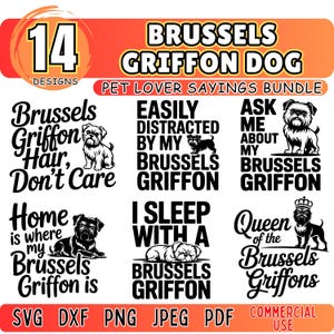 Citations pour les amoureux des griffons de Bruxelles | énonciations drôles d'animal de compagnie svg | fichiers de coupe cricut | forfait numérique | téléchargements numériques | usage commercial