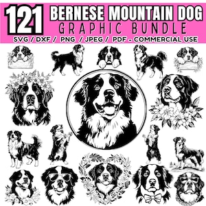 Berner Sennenhund svg | Cricut Hunde bündel | dxf png pdf Dateien | Hundeliebhaber Clipart | digitale Downloads | kommerzielle Nutzung