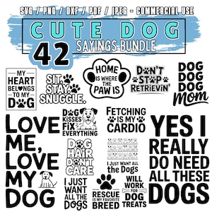 Dog lover sayings | cute dog quotes bundle | laser cut svg files | engrave ready pet designs | digital download | Commercial use