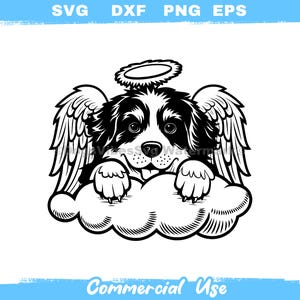 Laser cut Dateien | Peeking Berner Sennenhund in Wolken niedliches Gedenkthema | Gravurdateien | Svg Dxf Png Pdf Bündel | digitale Downloads
