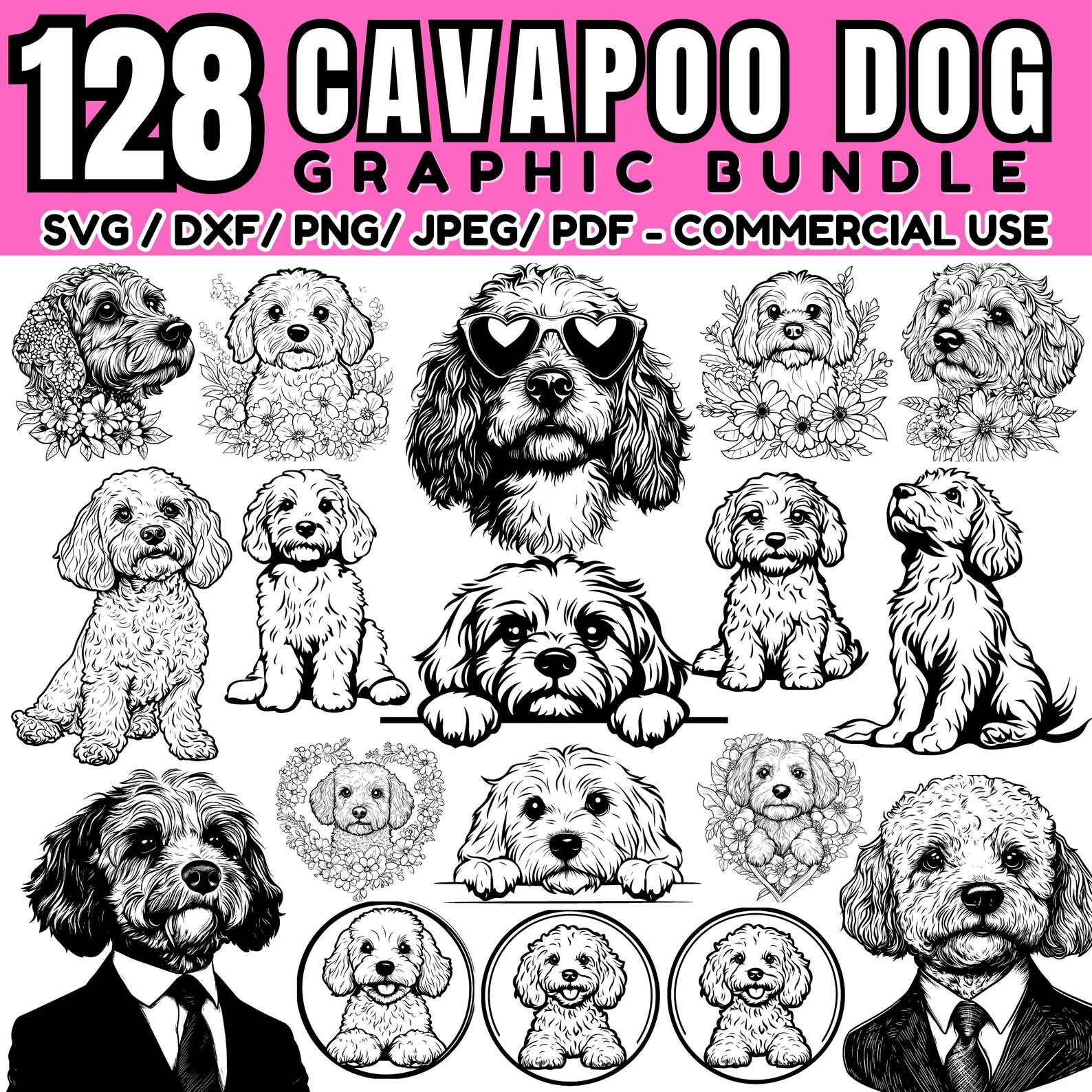 Cavapoo Dog Graphic Bundle: Laser Cut/engrave Design (digital Download ...