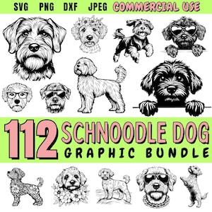 Laser cut files | schnoodle dog Graphic bundle | Laser engraving files | Svg Dxf Png Pdf Bundle cnc files | digital downloads Commercial use