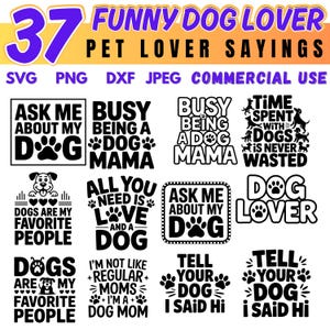 Funny dog lover sayings | laser cut svg bundle | pet humor engraving files | dog quotes for laser use | digital download | Commercial use