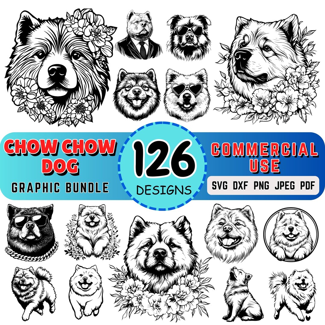 Chow Chow Laser Cut Files | Dog Engraving Design | Chow Chow Silhouette ...