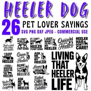 Heeler dog laser files | pet lover engrave bundle | funny sayings svg | cut and engrave designs | digital download | Commercial use