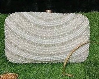 Women pearl sling bags clutch bridal handbags wedding gift aniversary gift women purse girls partywear clutches engagement gift for her