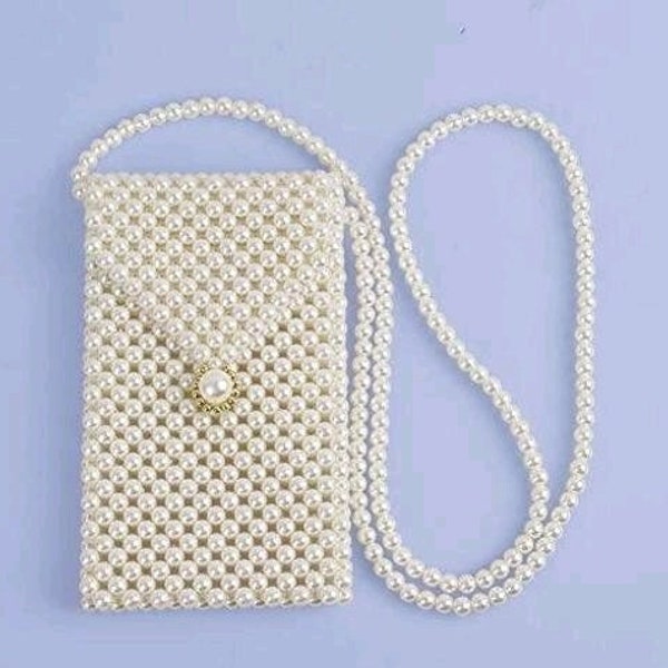 Handmade Pearl Bag Pearl Clutch Bag Handbag Pearl Purse White Pearl Bag Pearl Beaded Bag Pearl Handle Bag Women Pearl Evening Bag Bridal bag