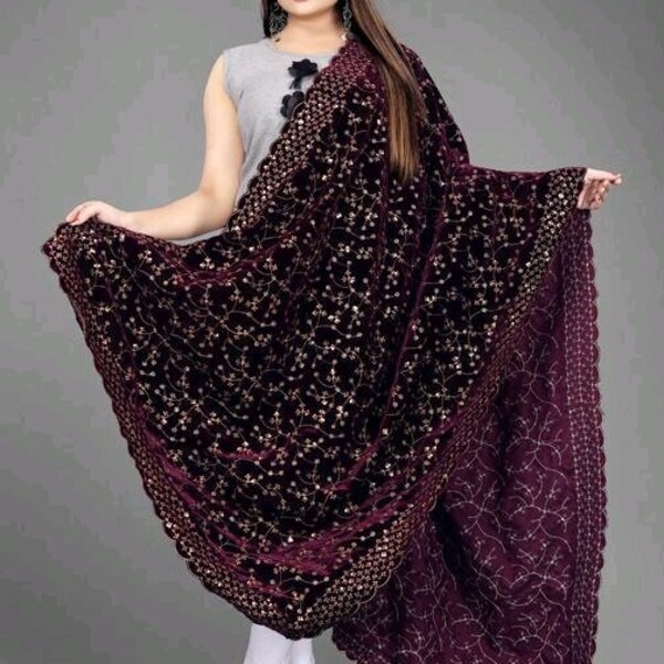 punjabi velvet shawl