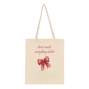 Pink Bow Tote Bag - Classic Aesthetic Coquette Tote Bag