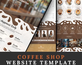 Coffee Shop Website Template #2 | Canva Website Template | Barista | Small Business Package | Cafe Landing Page | CreativeInkwell