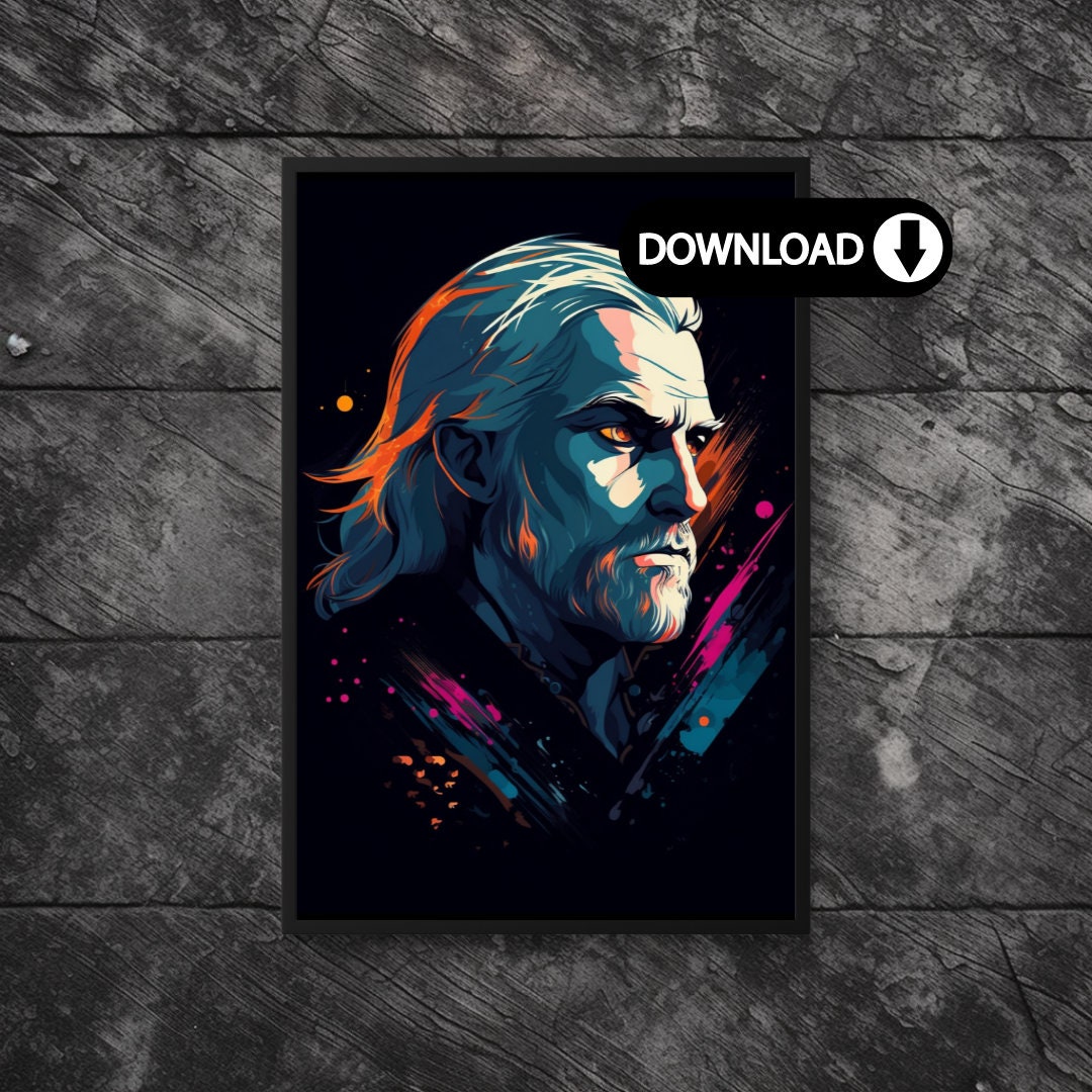 Geralt of Rivia Digital Poster – The Witcher 3: Wild Hunt Downloadable Art Print