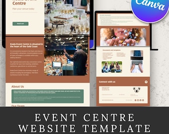 Canva Website Template for Event Company | Business | Clean Aesthetic | Canva Landing Page Template Management Service | CreativeInkwell