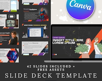 Slide Deck Template 4, Canva Presentation | Pitchdeck | Lesson | Online Course Creator | Digital Template | Powerpoint | CreativeInkwell