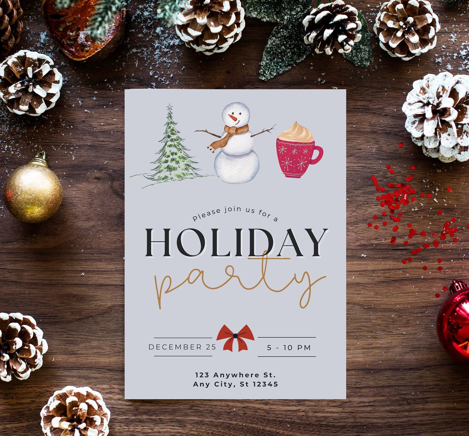 Christmas Party Invitation, Christmas Office Party Invitation, Holiday ...