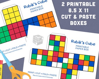 80's Party Favors Box Printable Favor Boxes Rubiks Cube Retro Party Favor Retro Game Gift Box That 70s Show Party Favor Printable Decoration