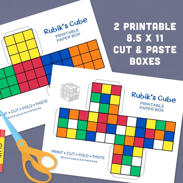 80's Party Favors Box Printable Favor Boxes Rubiks Cube Retro Party Favor Retro Game Gift Box That 70s Show Party Favor Printable Decoration