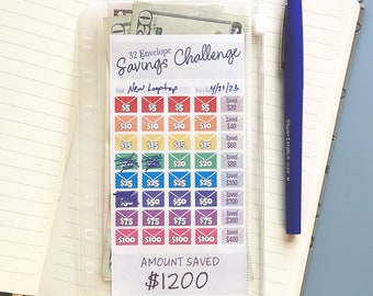 Savings Challenge A6 Binder Save 1200 Dollars Printable Envelope Savings Challenge Goal Digital Download Money Saving Tracker Investing Game