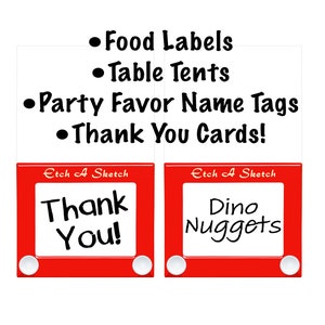 Cartão de agradecimento gravado para festa, buffet, barraca de mesa, decoração de festa infantil, emblema fofo, decoração de aniversário, faça você mesmo, etiquetas de nome nostálgicas para impressão