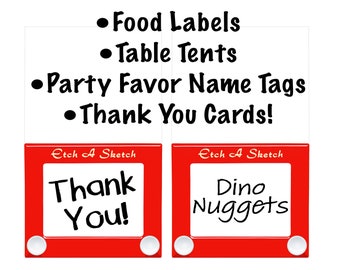 Buffet Table Tent Cards Kids Etch Party Decor Food Label Display Badge Birthday Parties Decoration DIY Catering Labels Nostalgic Name Tags