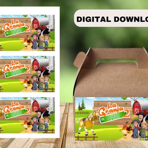 La granja de Zenon Boxes, Solo descarga digital, la granja goddie boxes pdf, la granja party favors , la granja stickers