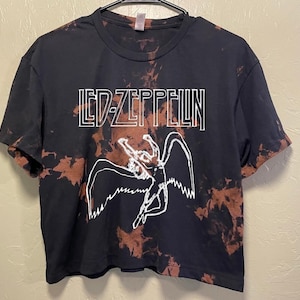 Led Zeppelin Crop top Acid Wash or Black