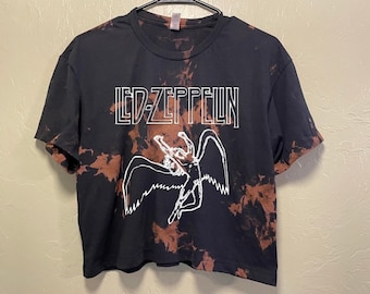 Led Zeppelin Crop top Acid Wash or Black