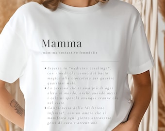 Regalo per la festa della mamma, maglietta per la mamma, idea regalo per la nuova mamma, definizione di mamma amorevole e carina, maglietta di cotone unisex, nuova mamma orgogliosa