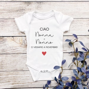 Grandparents pregnancy announcement bodysuit, gift idea to announce that you are expecting, custom print pregnancy reveal image 2