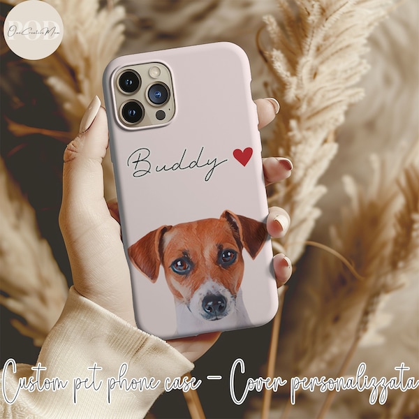 Custom pet phone case with photo, compatible with iphone, samsung, pet lovers gift  idea, personalised phone case with your furry friends